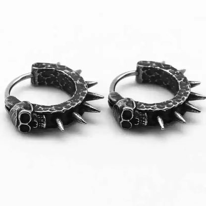 Vintage Simple Small Hoop Earrings Stainless Steel Hypoallergenic Earrings for Men Women Cool Indian Boho Jewelry - Pedlar's Attic
