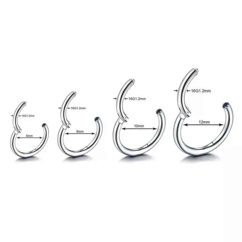 5pcs Punk Stainless Steel Piercing Creative Earrings