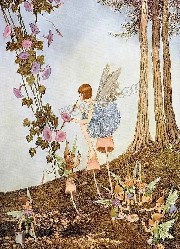 Fantasy Cute Fairy Illustration by Ida Rentou Surrealism Artwork Poster