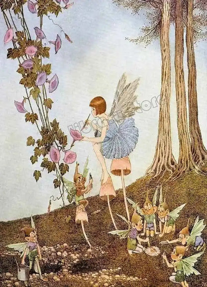 Fantasy Cute Fairy Illustration by Ida Rentou Surrealism Artwork Poster - Pedlar's Attic