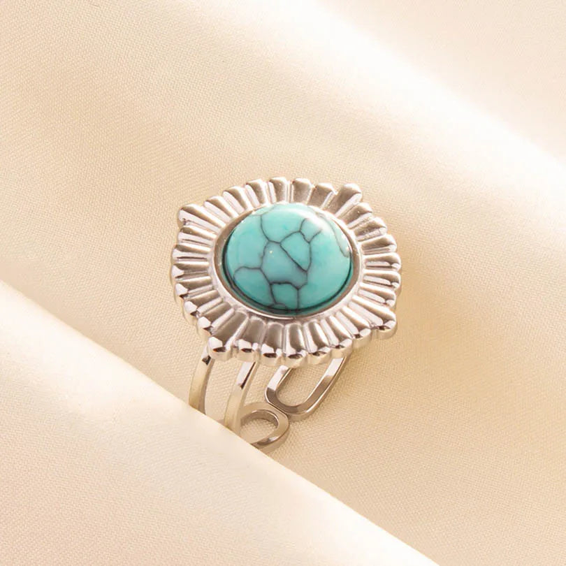 What the Stone Chose — Boho Turquoise Adjustable Ring - Pedlar's Attic