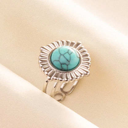 What the Stone Chose — Boho Turquoise Adjustable Ring - Pedlar's Attic