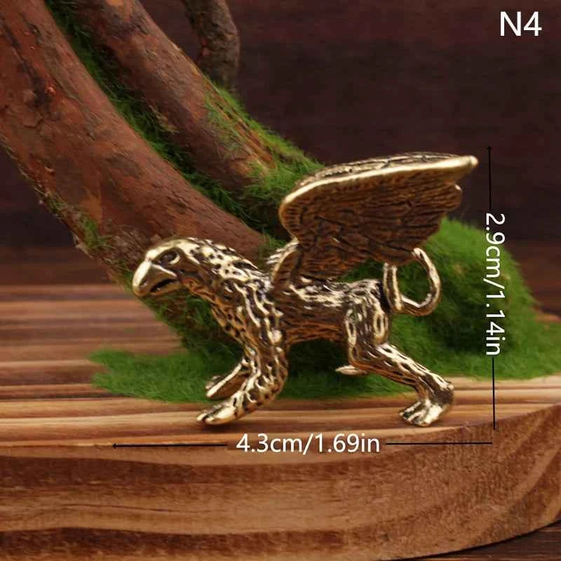 Brass Dragon Small Statue Desktop Ornament