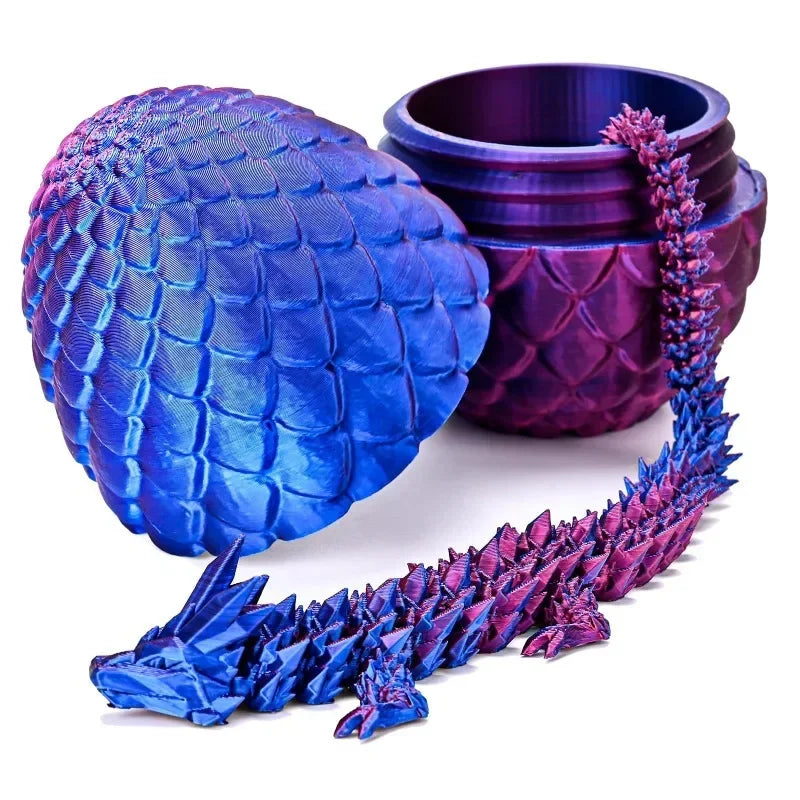 13cm high 3D Printed Dragon Egg with 30cm Dragon Full Articulated Dragon Modle Movable Rotatable Articulated Desktop Ornament