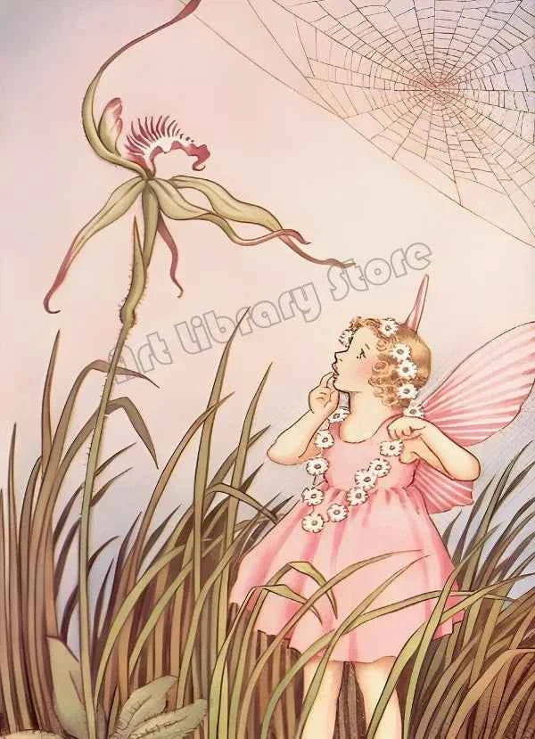 Fantasy Cute Fairy Illustration by Ida Rentou Surrealism Artwork Poster