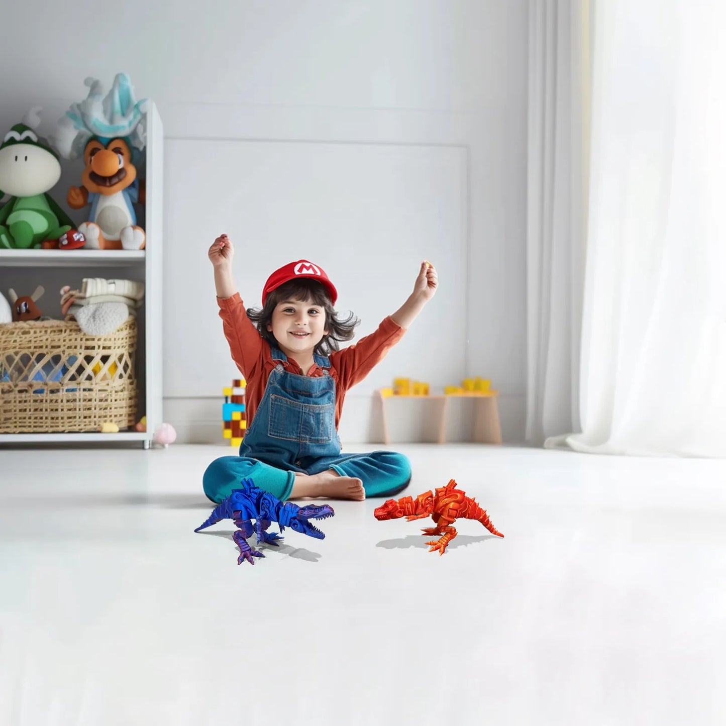3d Printed Steam Technology Dinosaur Animal Toys Home Room Car Ornaments Joints Can Move Freely Steam Technology Flying Dragon