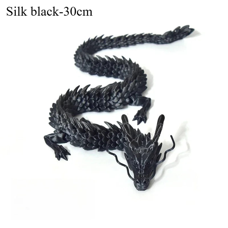 3D Printed Conjoined Dragon Ornaments, Movable Cartoon Creative Dragon Plants Toys Fish Tank Landscaping Decoration 30cm