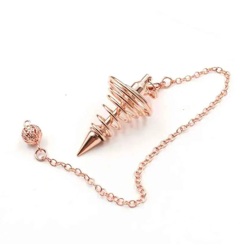 Mystic Vibes Spiral Pendulum Pendant - Gravity-Defying Metal Jewelry for Luck & Fortune - Pedlar's Attic