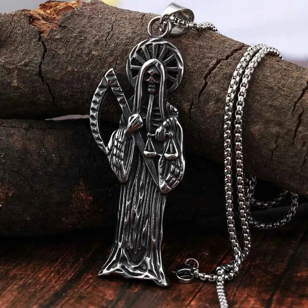 Saiye 316L Stainless Steel Holy Saint Death Santa Muerte Grim Reaper Pendant Necklace Fashion Jewelry Wholesale - Pedlar's Attic