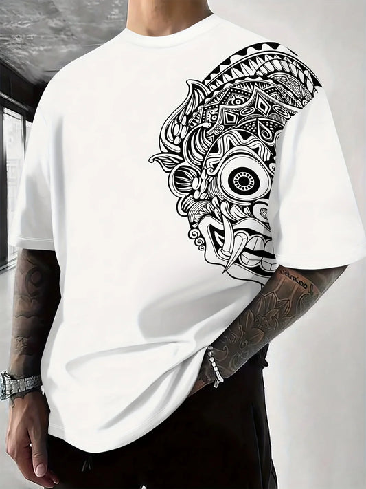 The new 3D digital printed men's casual T-shirt for summer 2025 is made of polyester fiber which is comfortable and skin-friendl