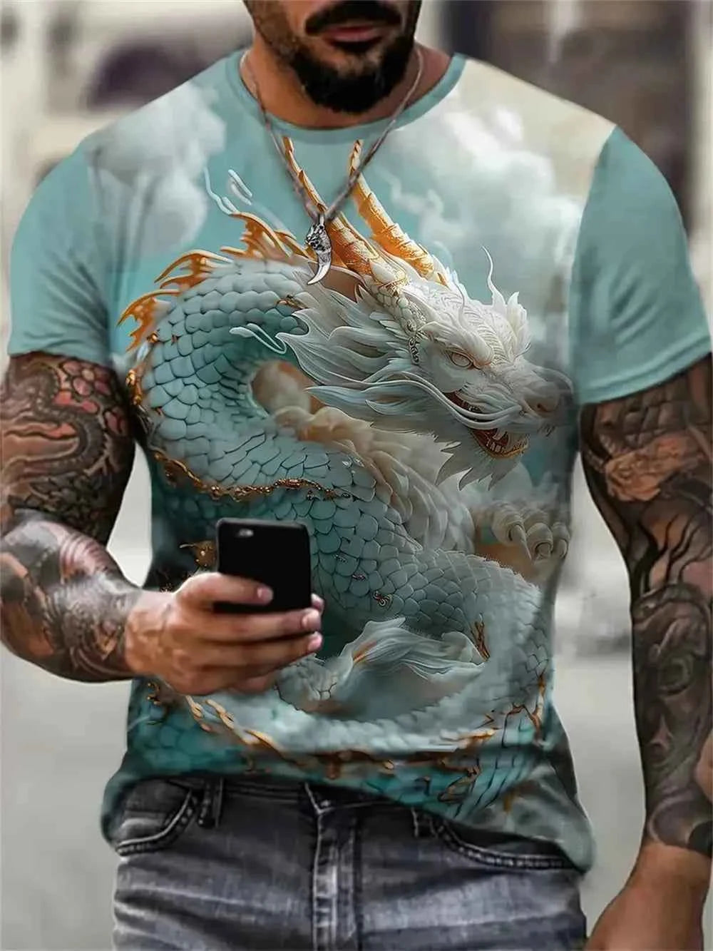 Dragon Print T-shirt 4