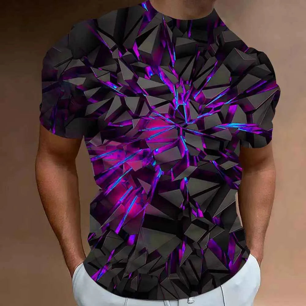 Fashion T-Shirts For Men 3d Line Printed