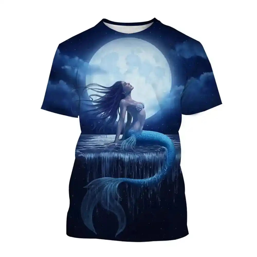 Siren's Call — 3D Mermaid & Ocean Print Tee