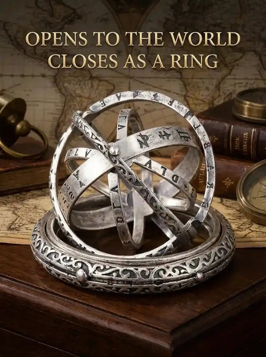The Celestial Accord – Transformable Astronomical Ball Ring & Necklace Set