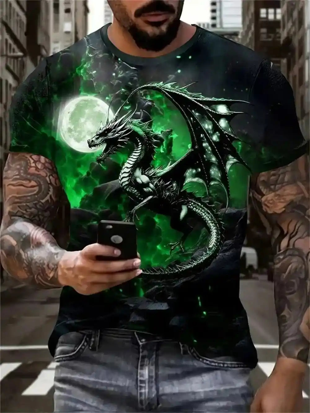 Dragonborn – Dragon & Phoenix 3D Print Unisex Tee