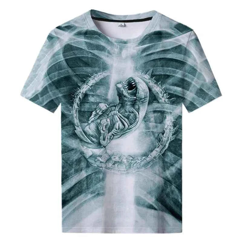 3D Printed T Shirt  Alien Pattern For Men