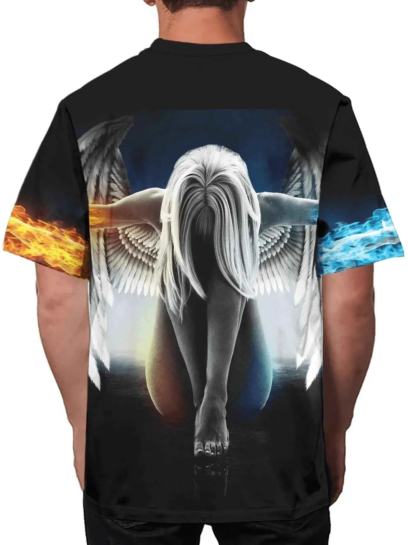 Men's Angel Graphic Print T-shirt