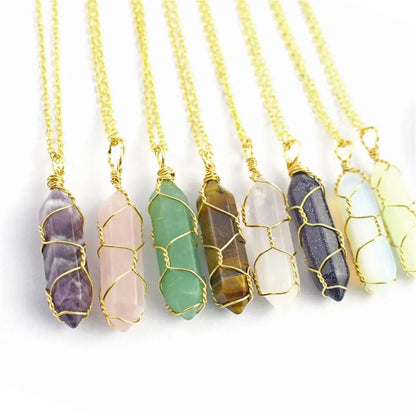 The Threaded Compass — Wire-Wrapped Crystal Point Necklace