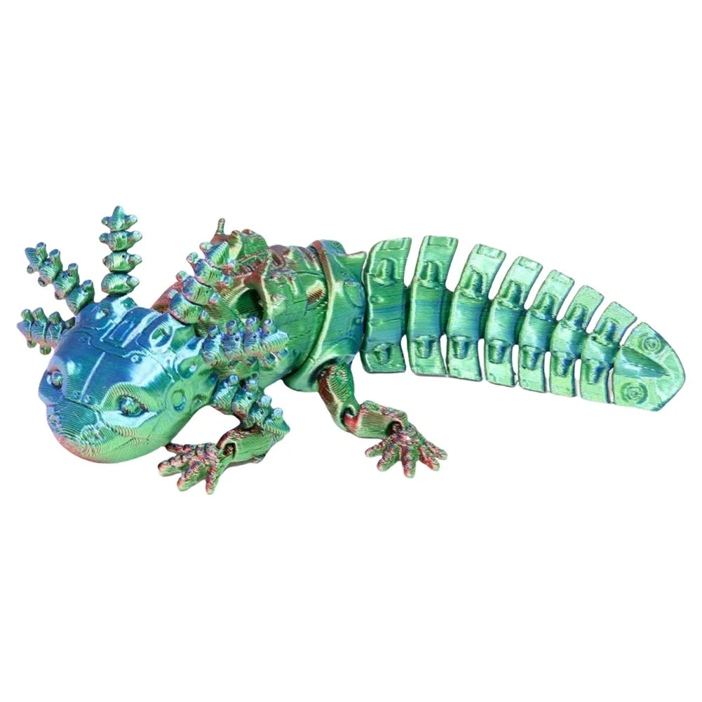 3D Printed Axolotl Toy Collectible Articulated Mechanical Axolotl Figurine 3D Printed Animal for Stress Relief Home Decor