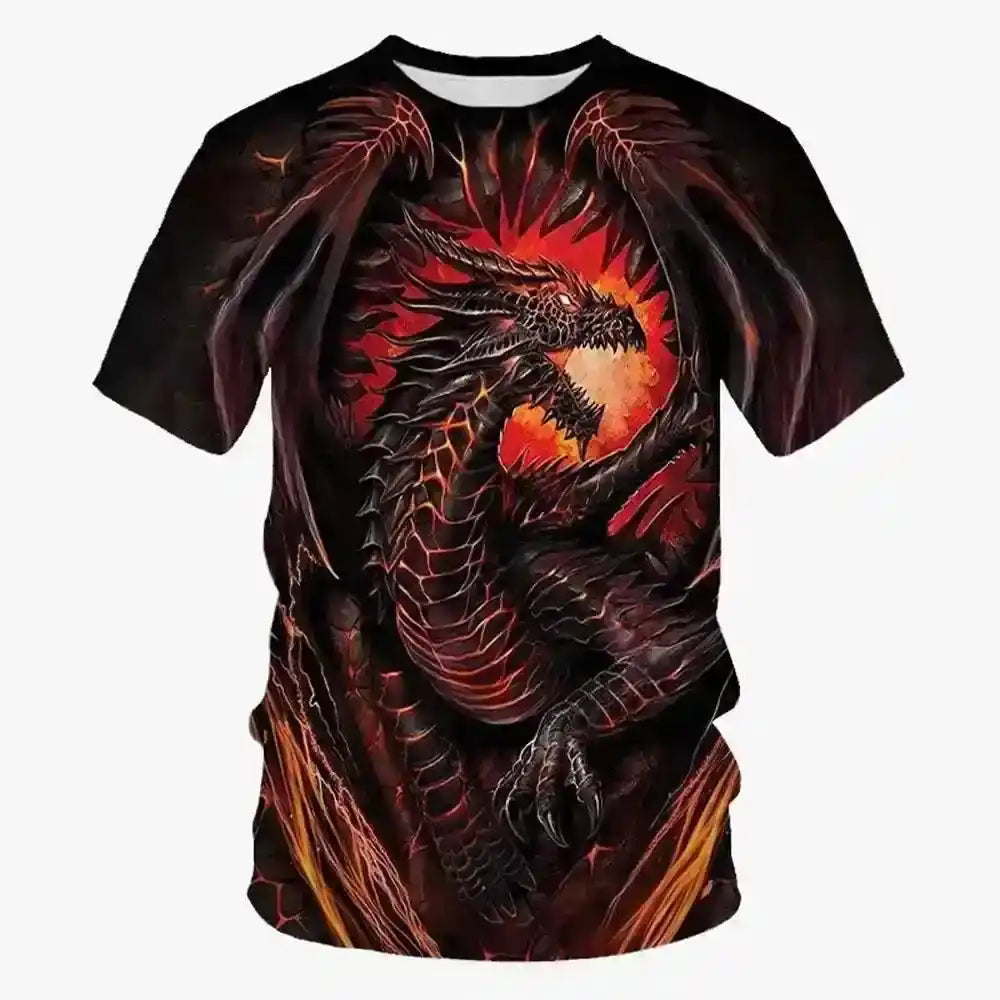 Midnight's Fire — 3D Dragon T-Shirt