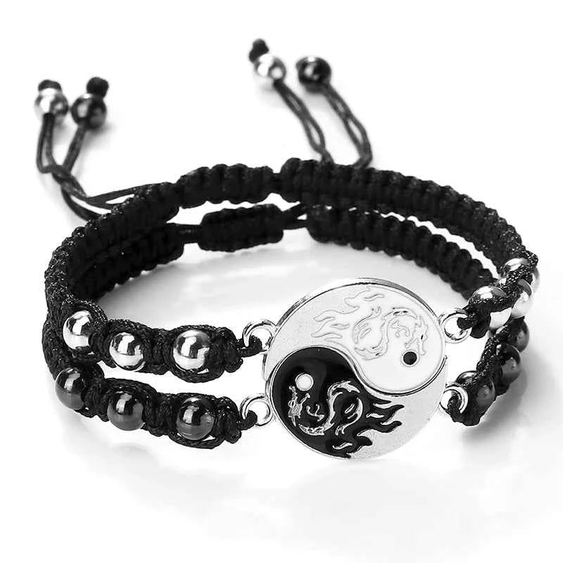 2Pcs/set Dragon Tai Chi Gossip Braided Bracelets lots of styles