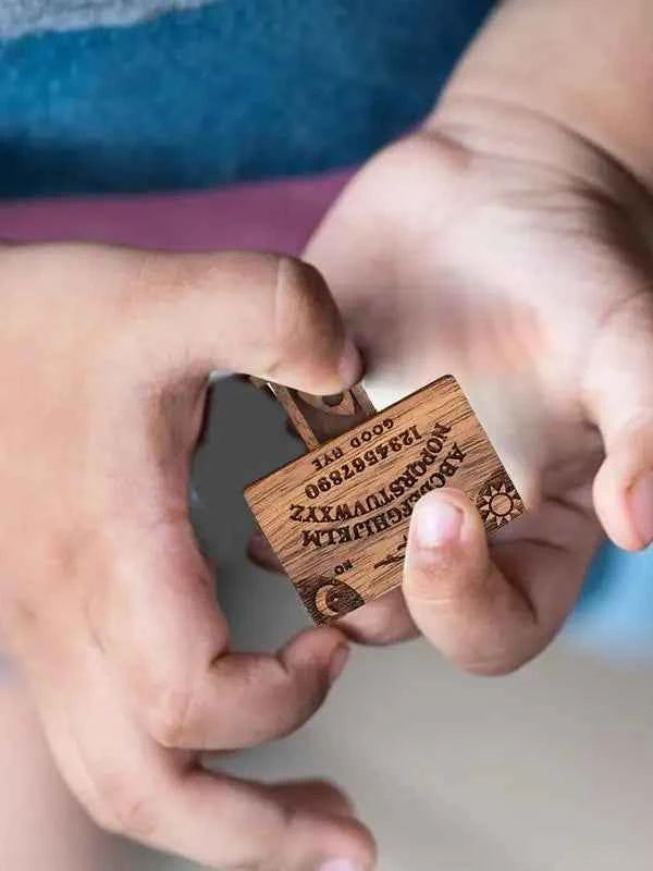 Mini Ouija Board With Drawer Handmade Retro Ouija Board Wooden Talking Spirit Board Emotional Love Drawer Divination Tools