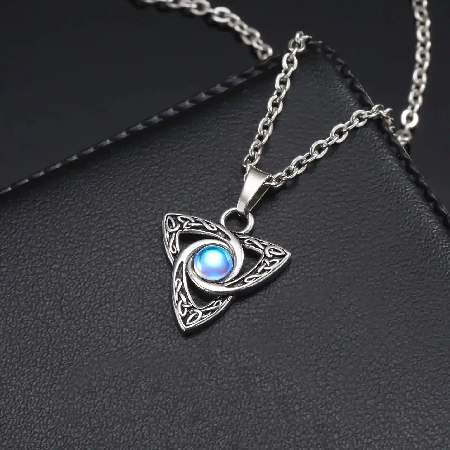 Celtic Knot Moonstone Pendant Necklace