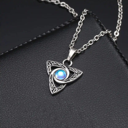 Celtic Knot Moonstone Pendant Necklace