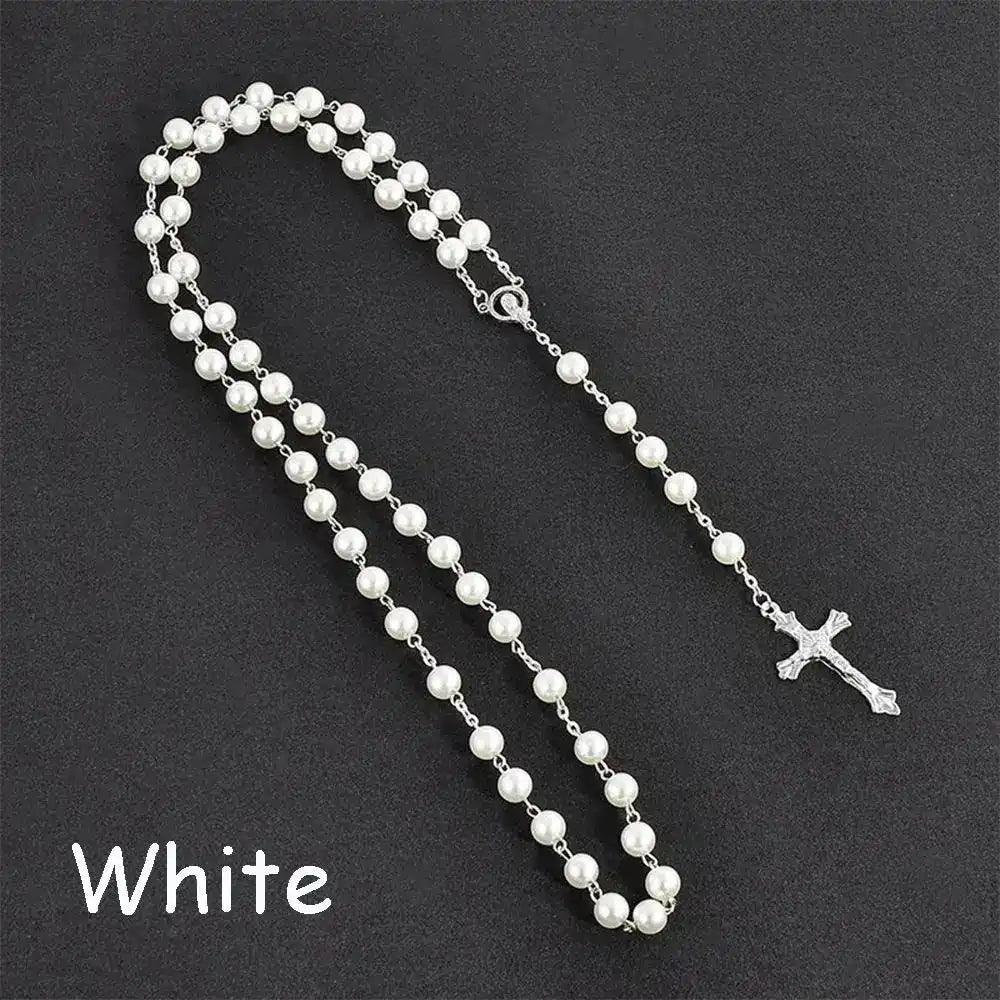 The Sacred Thread — Vintage Rosary Bead Cross Necklace