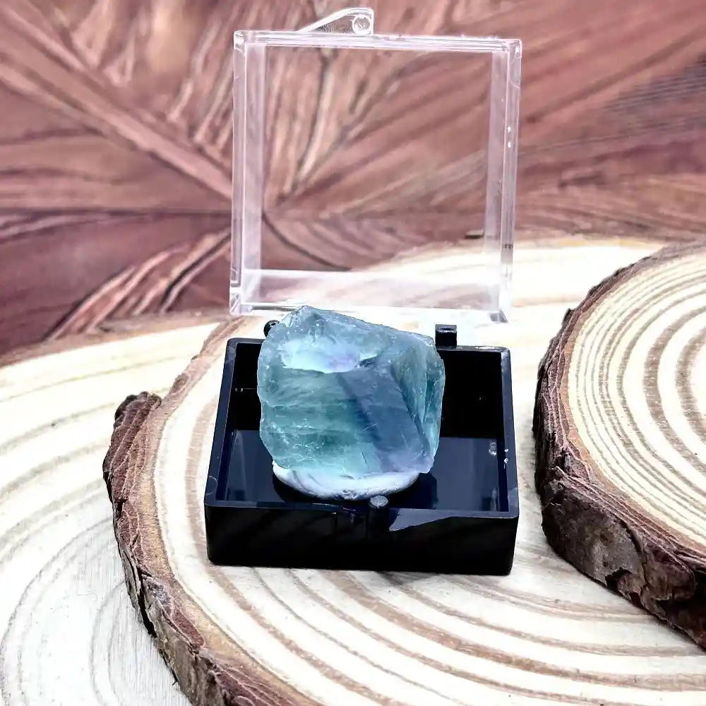 Natural Crystal Mineral Display Box with Sturdy Base Quartz - Pedlar's Attic