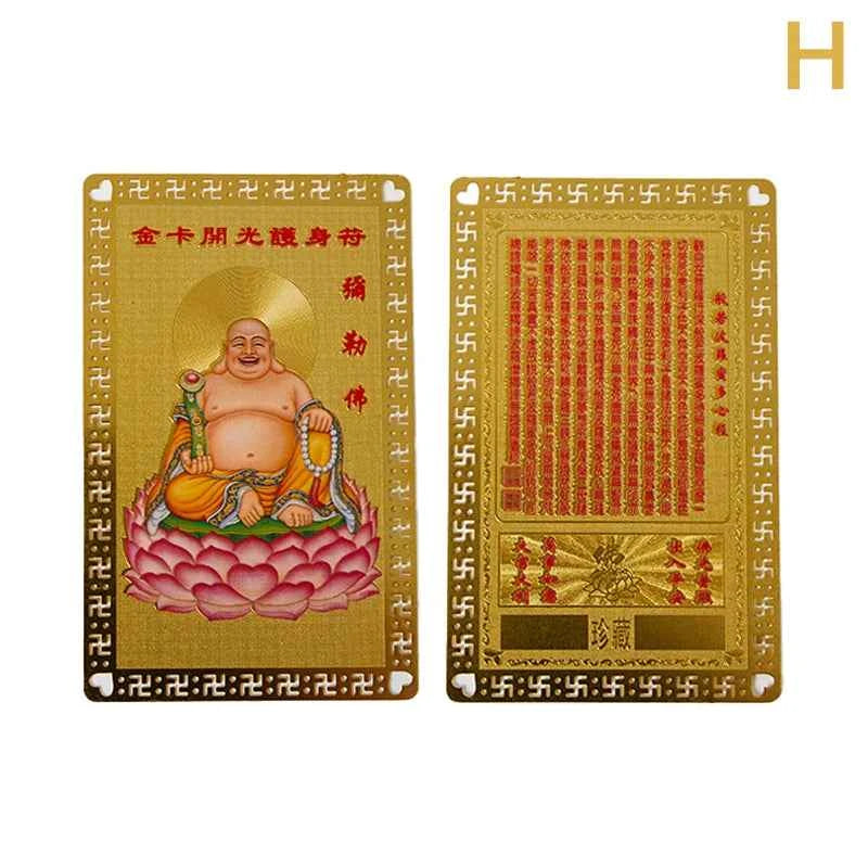 Collection Tibetan Buddhism Exquisite Copper Card Amulet Thangka Fortune Card Buddha Safe And Good Luck Card Gift