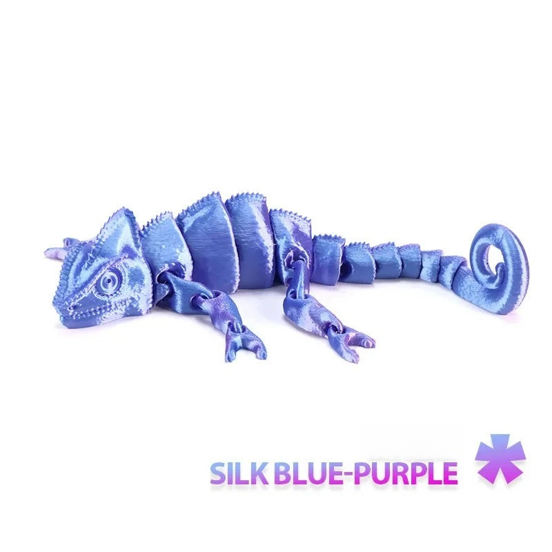 Fashion 3D Printed Dragon Chameleon Multi-joint Movable for Home Decoration Simulation Pet Lizard Model Toy