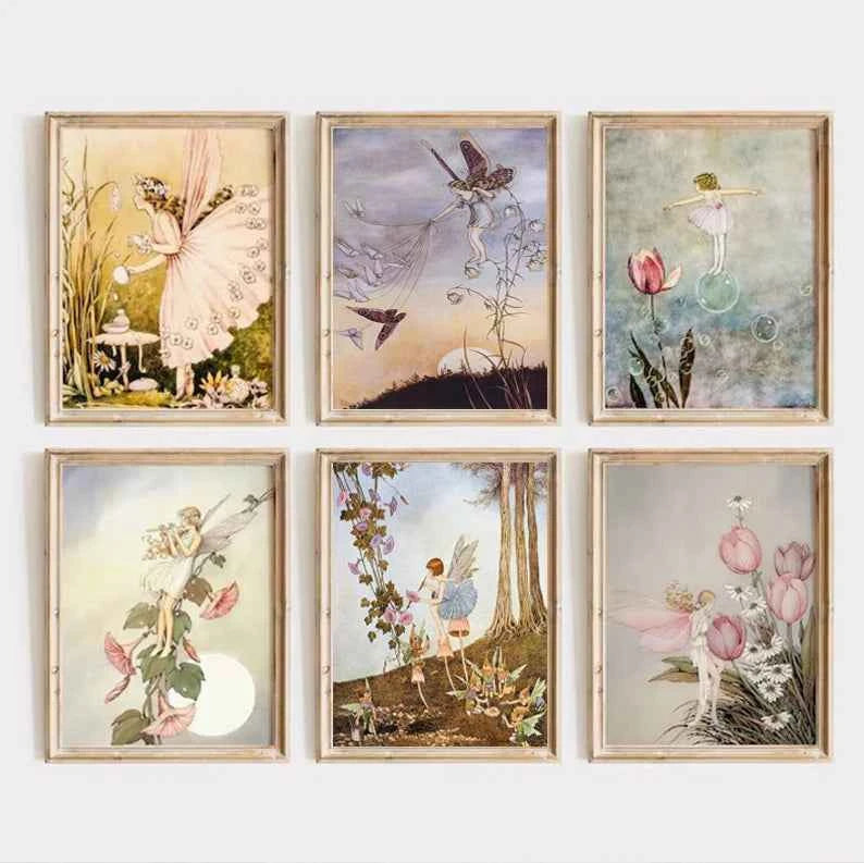 Fantasy Cute Fairy Illustration by Ida Rentou Surrealism Artwork Poster