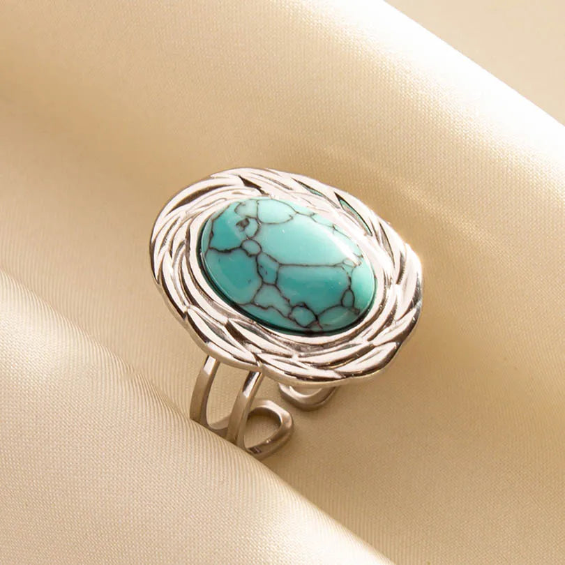 What the Stone Chose — Boho Turquoise Adjustable Ring - Pedlar's Attic