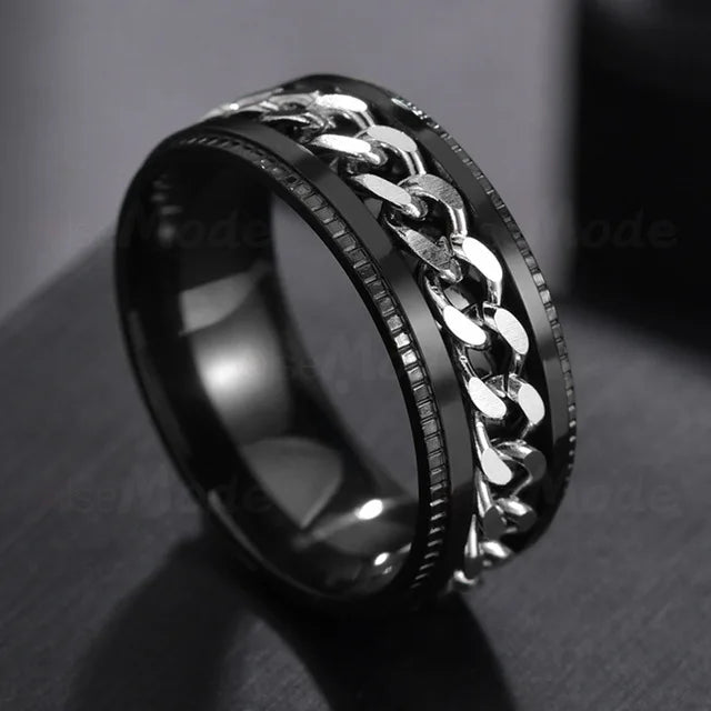 The Restless Link — Stainless Steel Chain Spinner Ring
