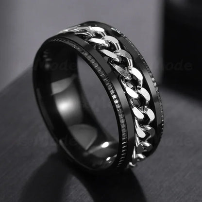The Restless Link — Stainless Steel Chain Spinner Ring