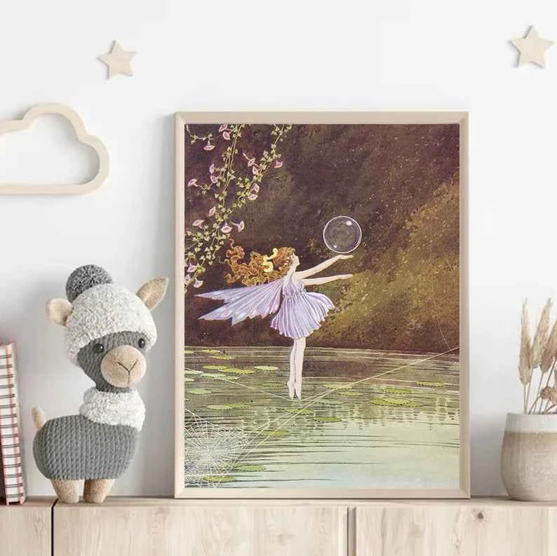 Fantasy Cute Fairy Illustration by Ida Rentou Surrealism Artwork Poster