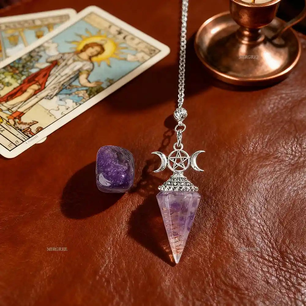 2pcs Amethyst Spirit Pendant Paired with Natural Stone Ornaments - Pedlar's Attic