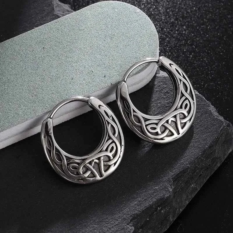 Vintage Simple Small Hoop Earrings Stainless Steel Hypoallergenic Earrings for Men Women Cool Indian Boho Jewelry