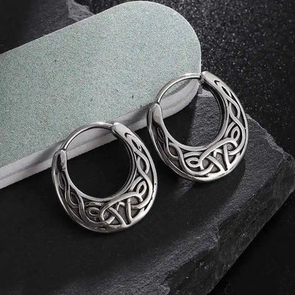 Vintage Simple Small Hoop Earrings Stainless Steel Hypoallergenic Earrings for Men Women Cool Indian Boho Jewelry - Pedlar's Attic