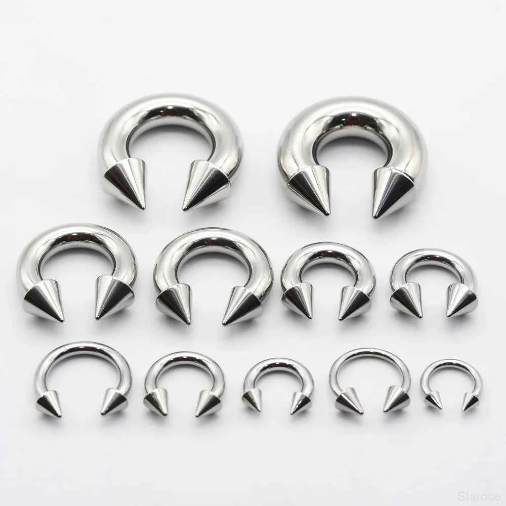 Cone Circular Barbell Piercing Septum Nose Ring Hoop Helix Earrings