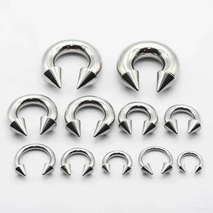 Cone Circular Barbell Piercing Septum Nose Ring Hoop Helix Earrings - Pedlar's Attic