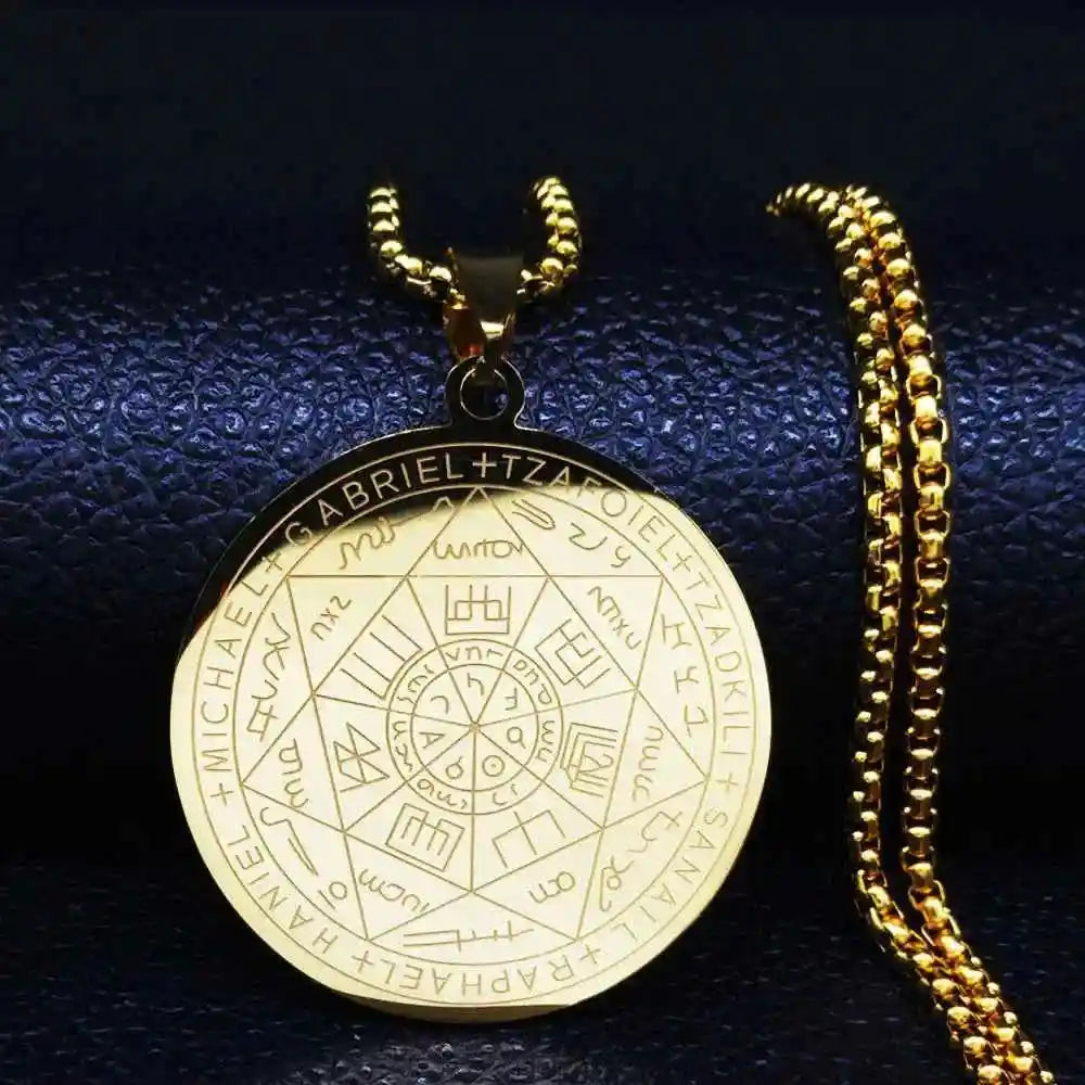 Seven Archangels Amulet Stainless Steel Necklaces - Pedlar's Attic