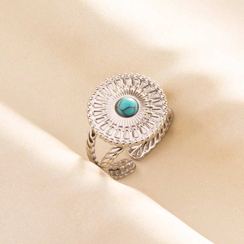 What the Stone Chose — Boho Turquoise Adjustable Ring - Pedlar's Attic