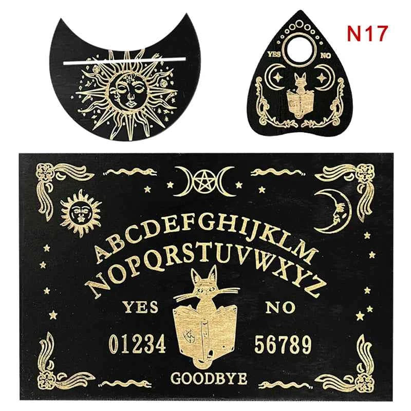 12inch Wooden Divination Pendulum Board Engraved Magic Board Ouija Board Metaphysical Message Witch's Pendulum Board Kit