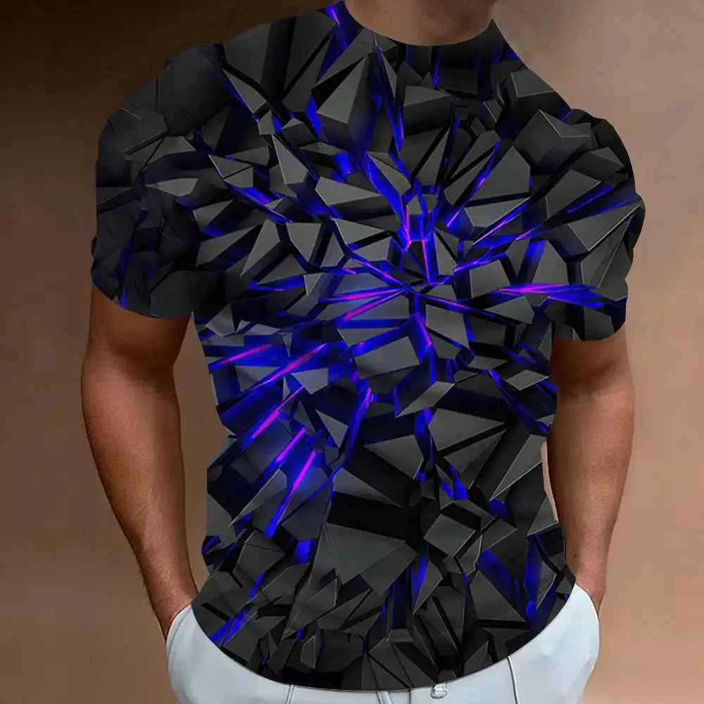 Fashion T-Shirts For Men 3d Line Printed