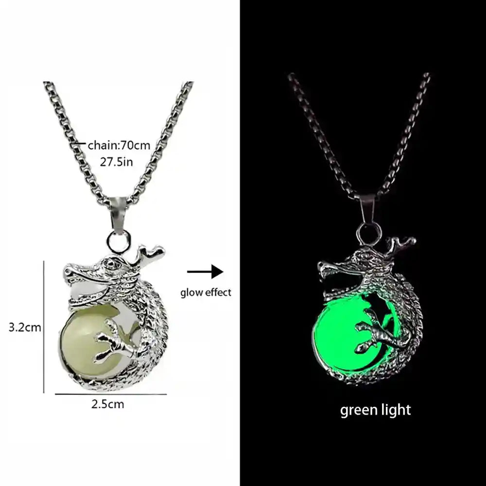 Luminous Alloy Dragon Pendant Glowing Necklace - Pedlar's Attic