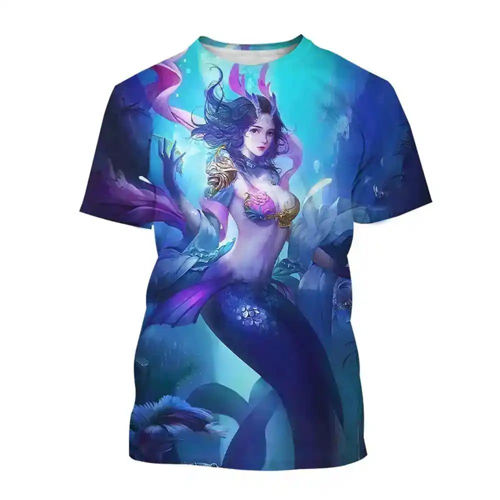 Siren's Call — 3D Mermaid & Ocean Print Tee