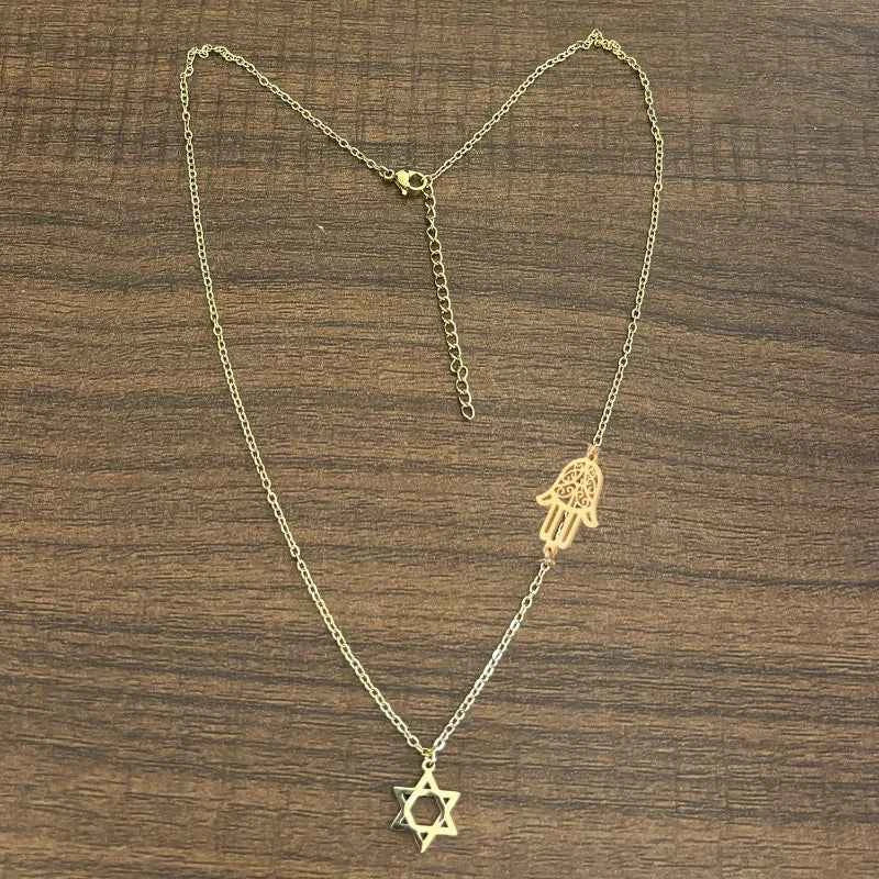 Personalized Star of David Hamsa Necklace for Women Men Gold Color Magen David Religious Jewish Star Jewelry Gifts