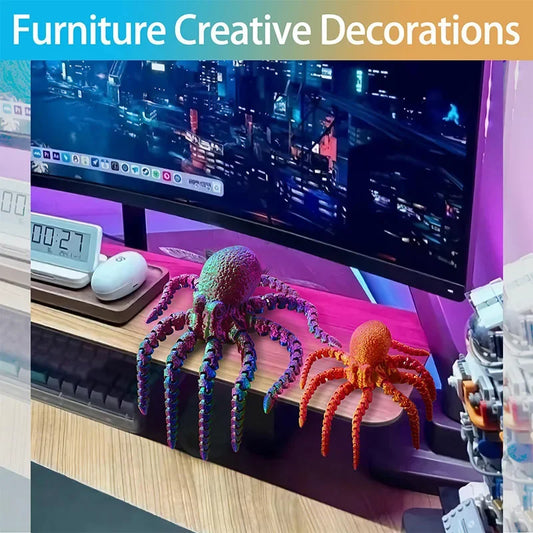 3D Printed Octopus Ornament Creative Animal Landscape Decorations Simulated Octopus Desktop Home Model Party Children's Gift